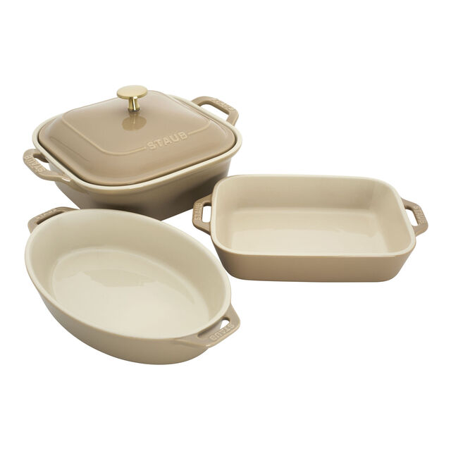 4-pc, Mixed Baking Dish Set, Sesame,,large