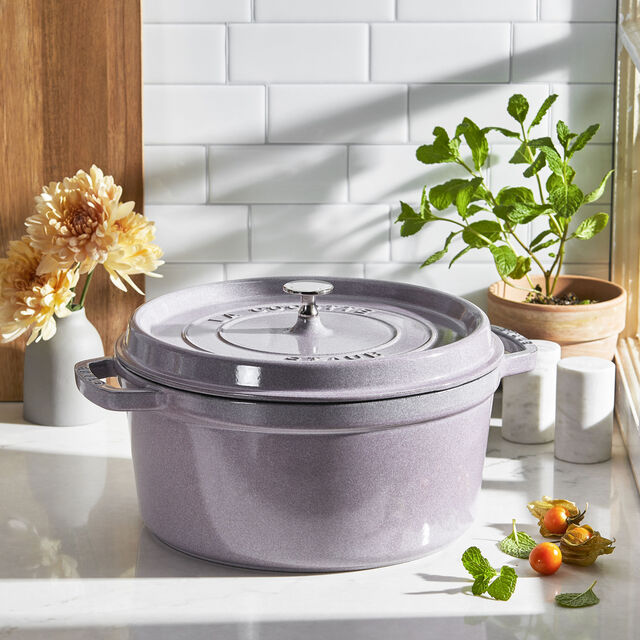 7 qt, Round, Dutch Oven, Lilac,,large