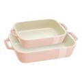 2-pc, Rectangular Baking Dish Set Macaron, Light Pink,,large