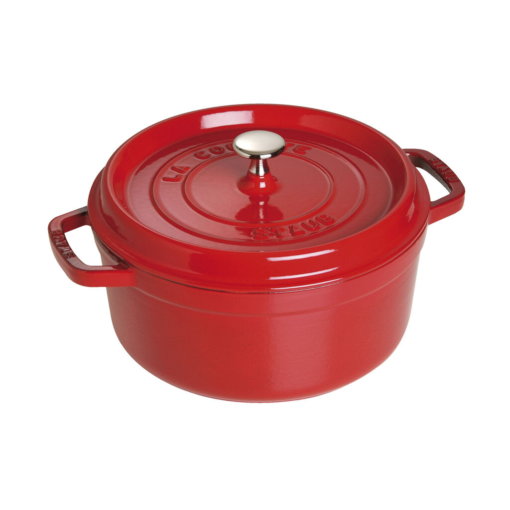5.5 qt, Round, Dutch Oven, Cherry - Factory Second,,large