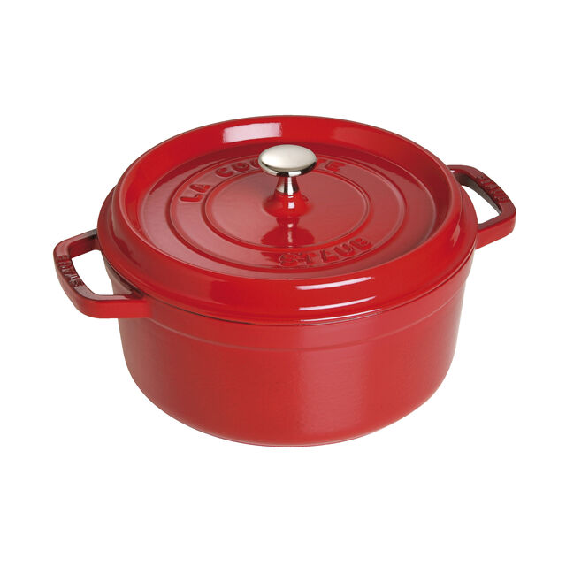 5.5 qt, Round, Dutch Oven, Cherry,,large