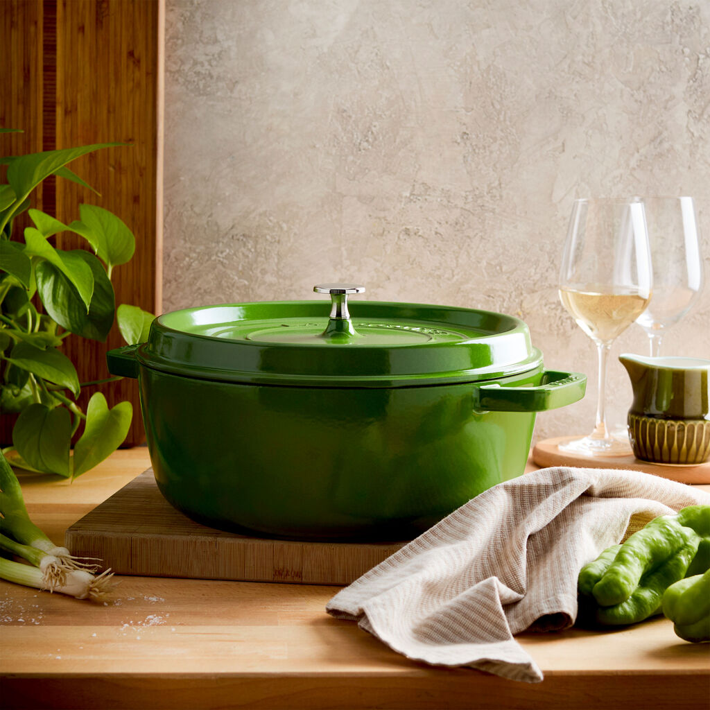 6 qt, Round, Shallow Wide Dutch Oven, Pistachio,,large