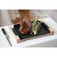 13-inch x 9-inch, Rectangular Serving Dish With Wood Base, Matte Black,,large preview