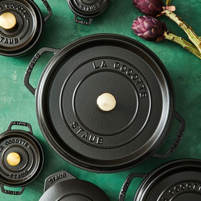 7 qt, Round, Dutch Oven, Matte Black,,large