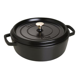 6 qt, Round, Shallow Wide Dutch Oven, Matte Black