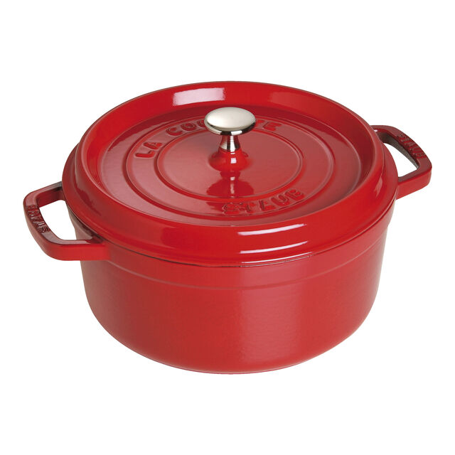 4 qt, Round, Dutch Oven, Cherry,,large