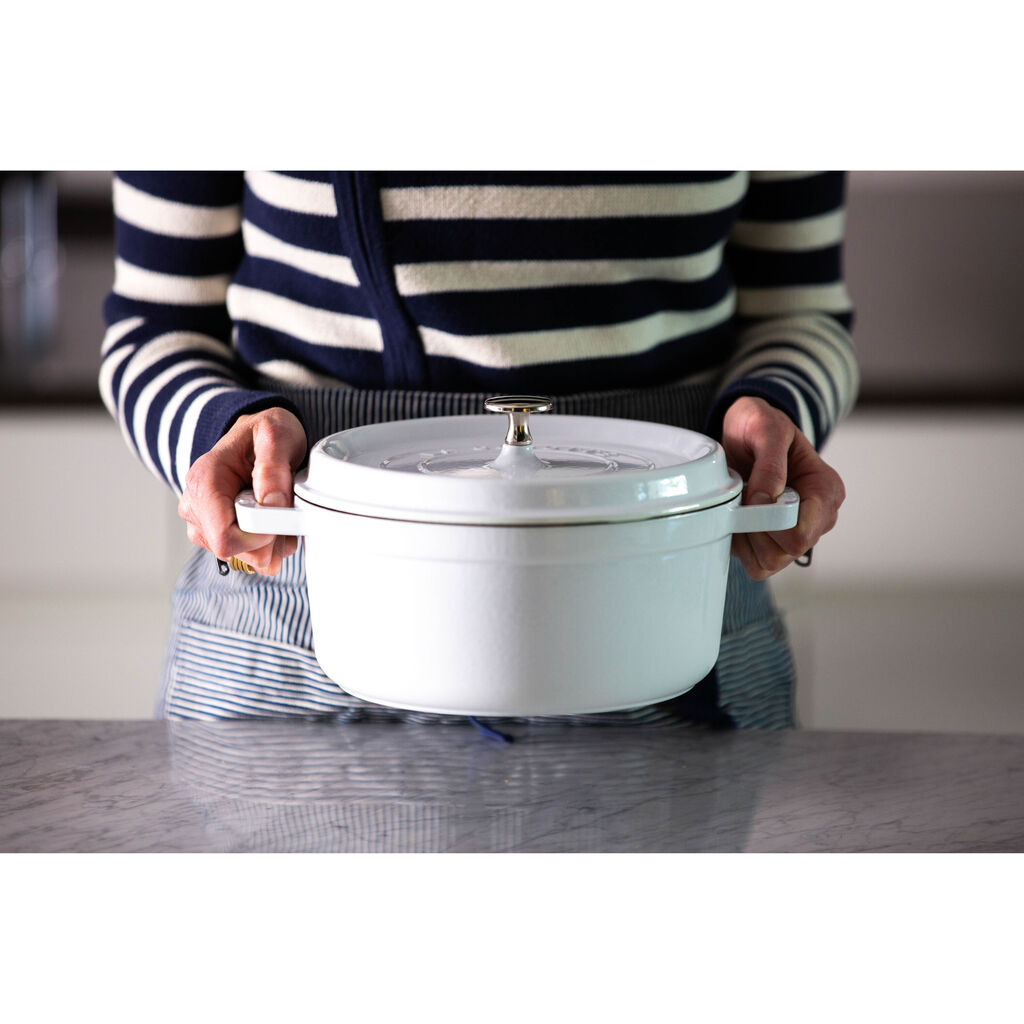 5.5 qt, Round, Dutch Oven, Pure White,,large