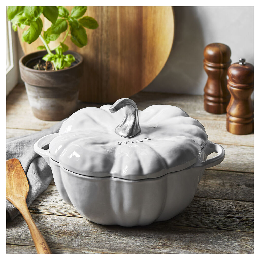 3.5 qt, Pumpkin, Dutch Oven With Stainless Steel Knob, Pure White,,large