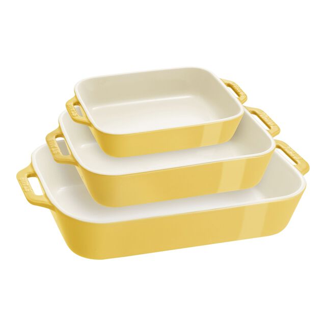 3-pc, Rectangular Baking Dish Set, Citron,,large