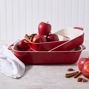 3-pc, Rectangular Baking Dish Set, Cherry