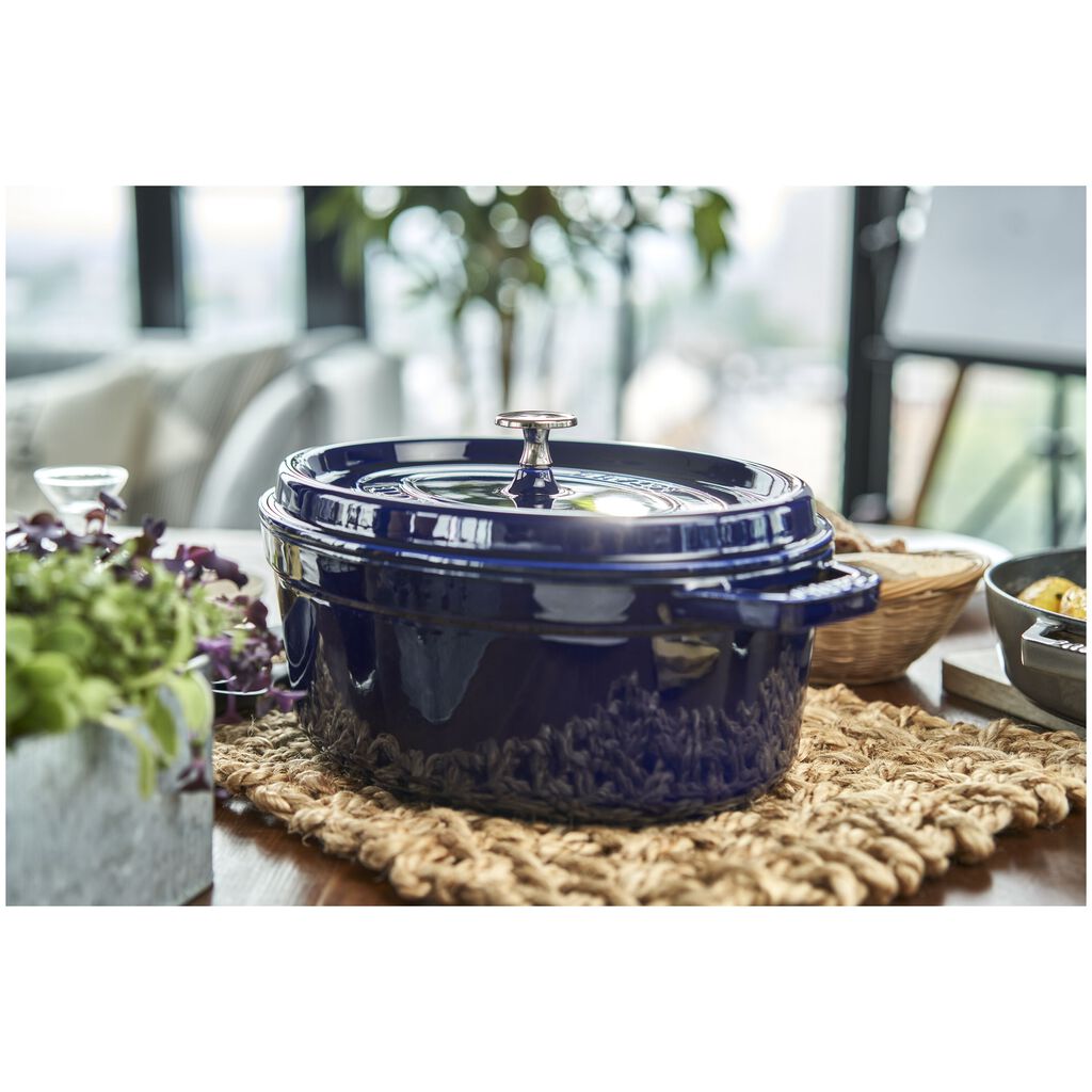 5.75 qt, Oval, Dutch Oven, Dark Blue,,large