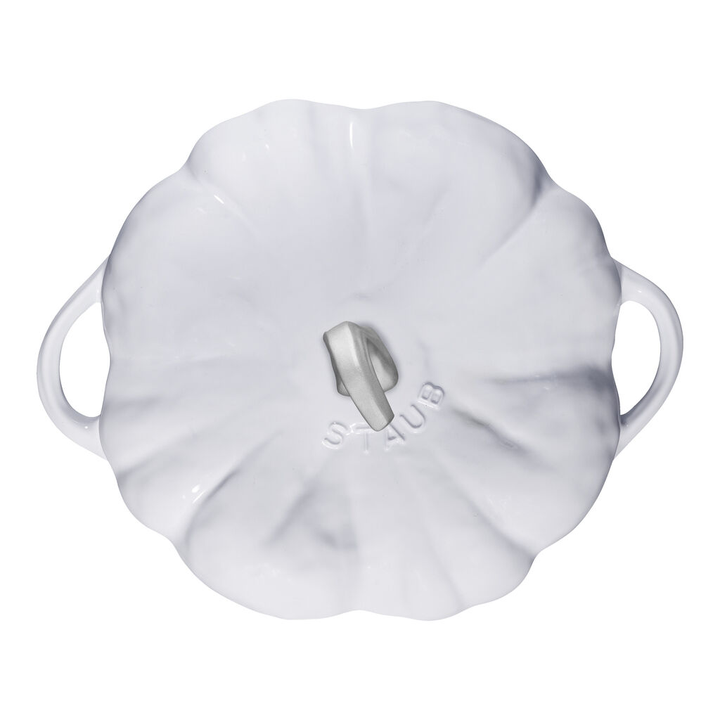 3.5 qt, Pumpkin, Dutch Oven With Stainless Steel Knob, Pure White,,large