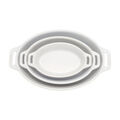 3-pc, Oval, Bakeware Set, White,,large
