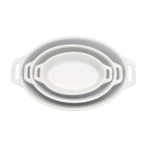 3-pc, Oval, Bakeware Set, White