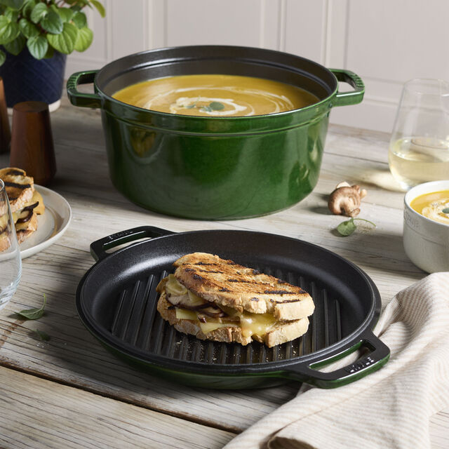 6.5 qt, Braise and Grill Dutch Oven Set, Basil,,large