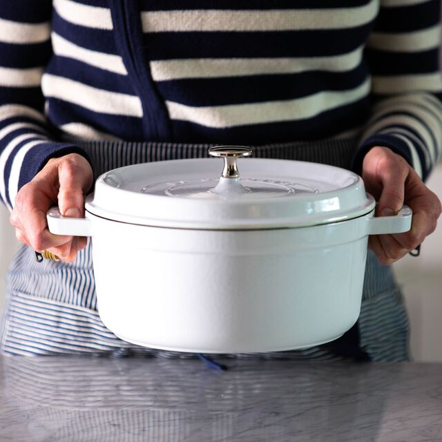 4 qt, Round, Dutch Oven, Pure White,,large