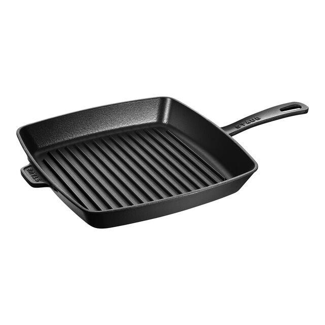 12-inch, Cast Iron, Square, Grill Pan, Matte Black,,large