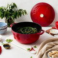 5 qt, Essential French Oven with Horse Lid, Cherry,,large