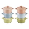 6-pc, Mini Round Dutch Oven Set Macaron, Mixed Colors,,large