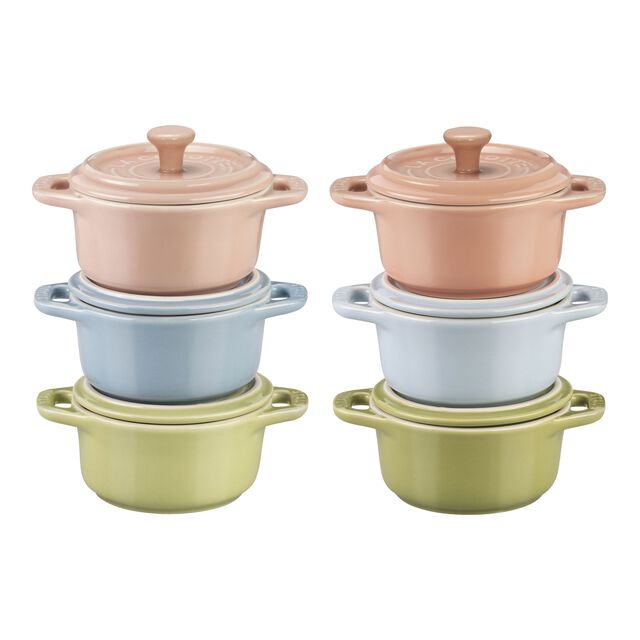 6-pc, Mini Round Dutch Oven Set Macaron, Mixed Colors,,large