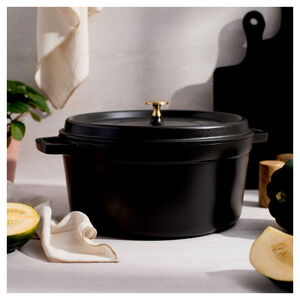 9 qt, Round, Dutch Oven, Matte Black