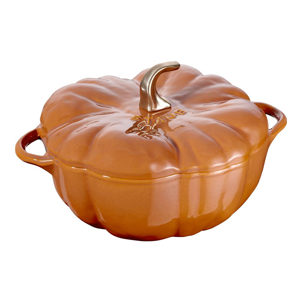 5 qt, Pumpkin, Dutch Oven With Brass Knob, Burnt Orange,,large