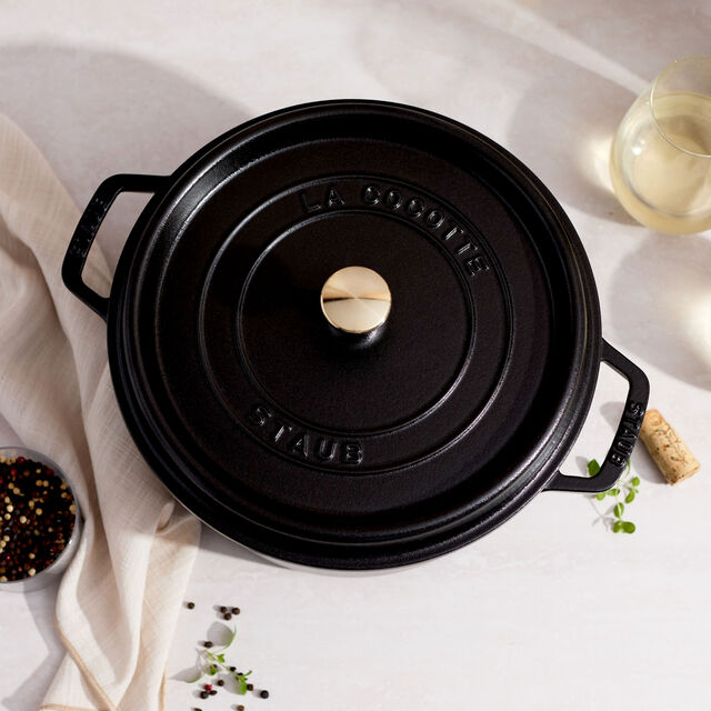 5.5 qt, Round, Dutch Oven, Matte Black,,large