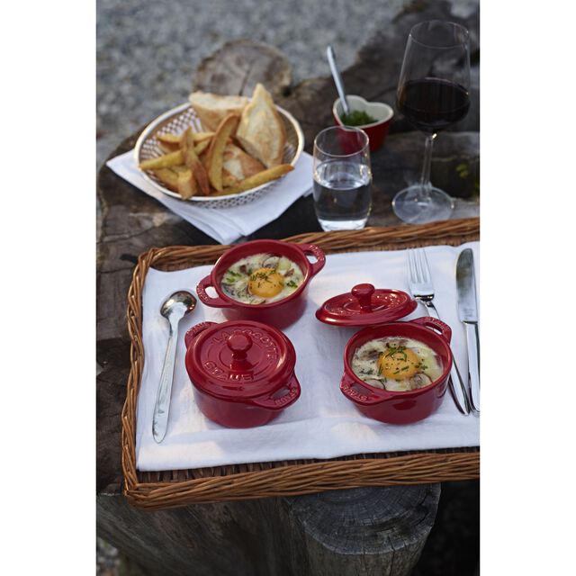 3-pc, Mini Round Dutch Oven Set, Cherry,,large