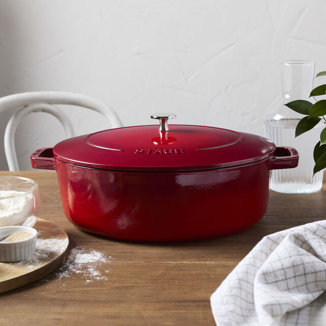 6 qt, Wide Oval French Oven, Cherry,,large