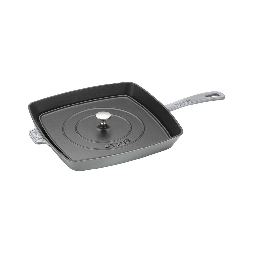 12-inch, Cast Iron, Square, Grill Pan, Graphite Grey,,large