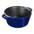 4-pc Stackable Cookware Set, Dark Blue, Cast Iron ,,large