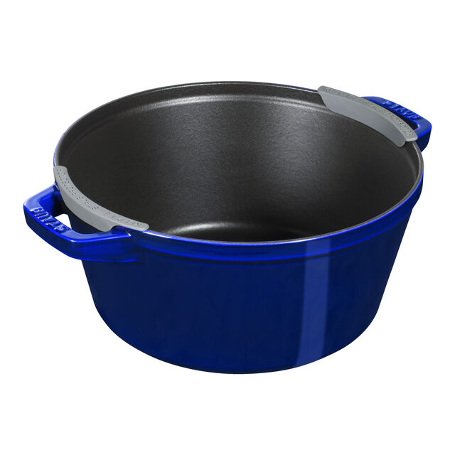 4-pc Stackable Cookware Set, Dark Blue, Cast Iron ,,large