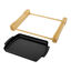 13-inch x 9-inch, Rectangular Serving Dish With Wood Base, Matte Black,,large preview