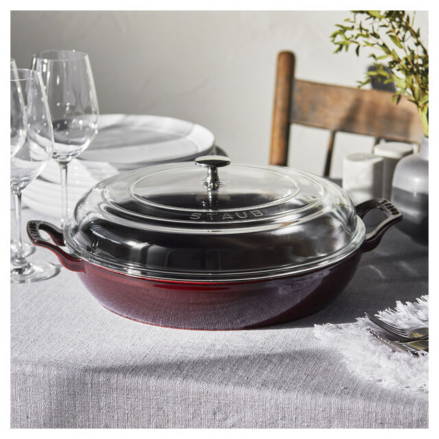 3.5 qt, Braiser With Glass Lid, Grenadine,,large