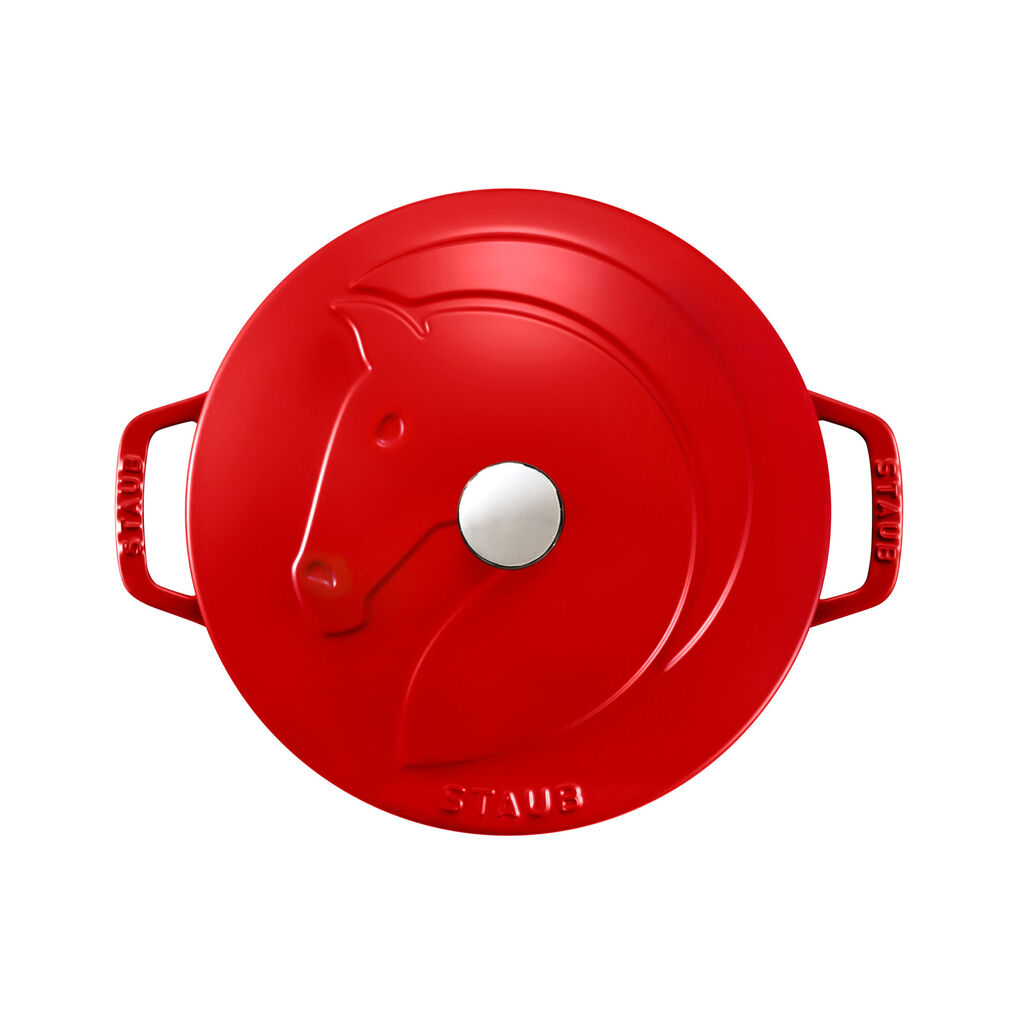 3.75 qt, Essential French Oven with Modern Horse Lid, Cherry - Factory Second,,large
