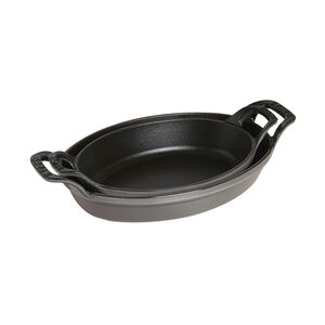 8.25 inch, Oval, Gratin Baking Dish, Graphite Grey