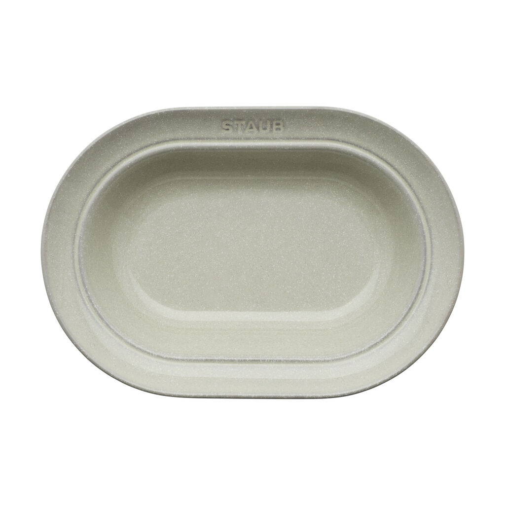 10-inch, Oval Serving Dish, White Truffle,,large