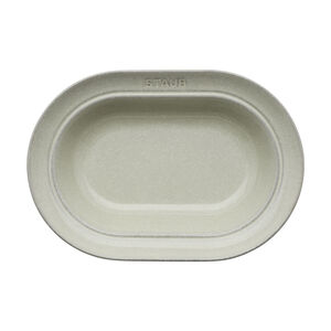 10-inch, Oval Serving Dish, White Truffle