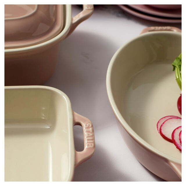 4-pc, Macaron Mixed Baking Dish Set, Light Pink,,large