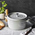 5.5 qt, Round, Dutch Oven, White Truffle,,large