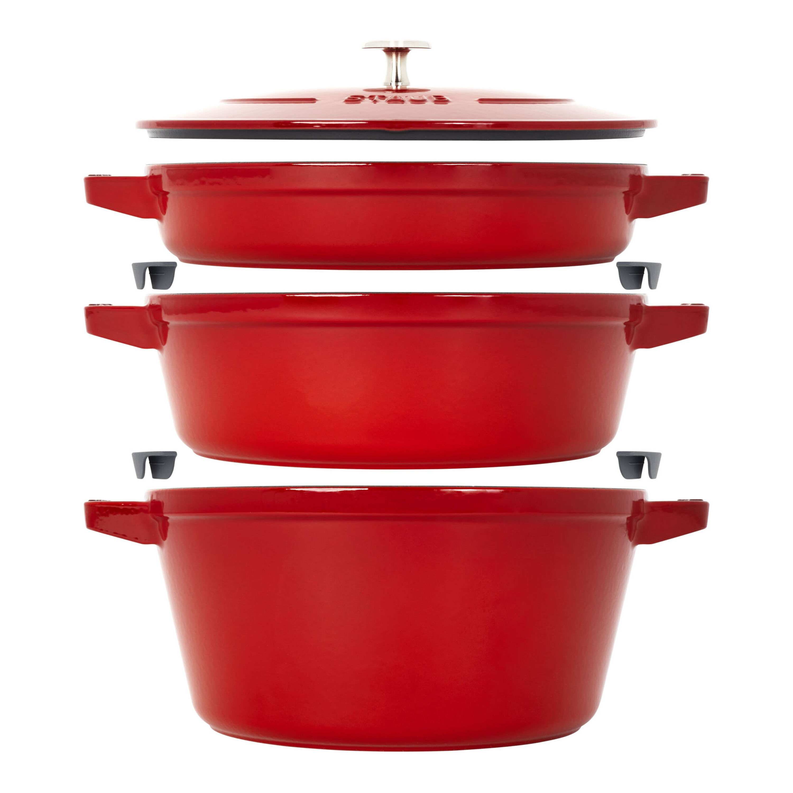 Buy Cast Iron 4-pc Stackable Cookware Set, Cherry, Cast Iron | STAUB