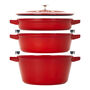 4-pc Stackable Cookware Set, Matte Black, Cast Iron ,,large