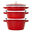 4-pc Stackable Cookware Set, Cherry, Cast Iron