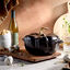 3.5 qt, Pumpkin, Dutch Oven With Brass Knob, Matte Black,,large preview