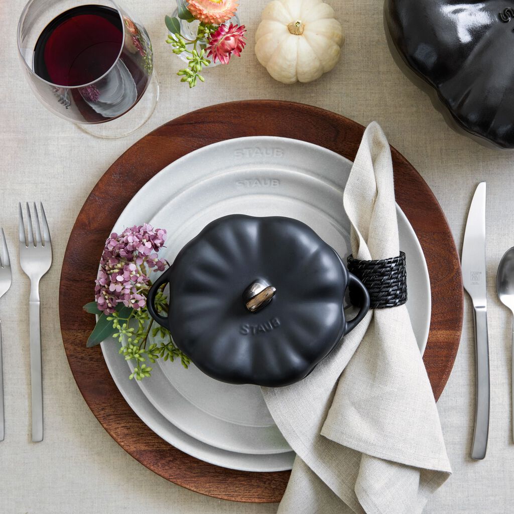 0.75 qt, Pumpkin, Petite Dutch Oven, Matte Black,,large