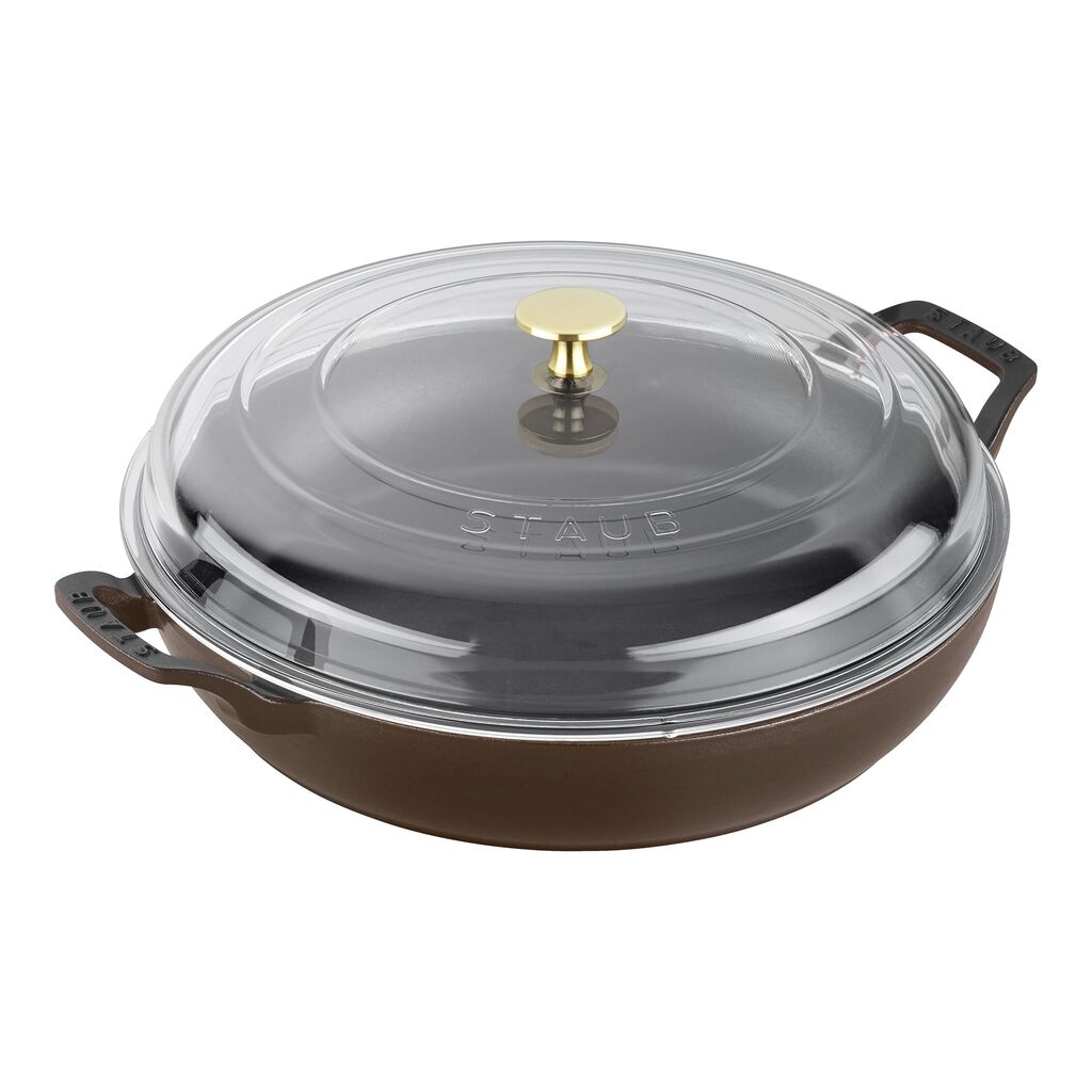 3.5 qt, Braiser With Glass Lid, Matte Espresso,,large