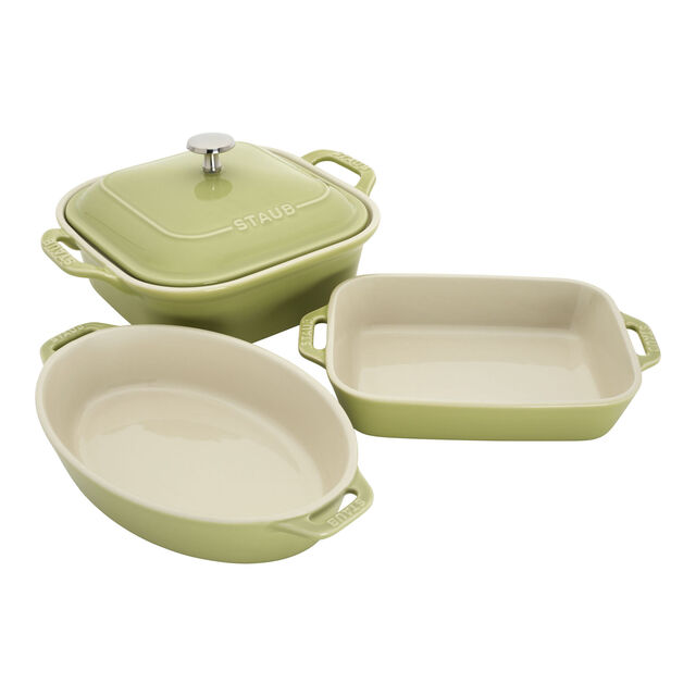 4-pc, Macaron Mixed Baking Dish Set, Light Green,,large