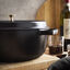 6 qt, Round, Shallow Wide Dutch Oven, Matte Black,,large preview