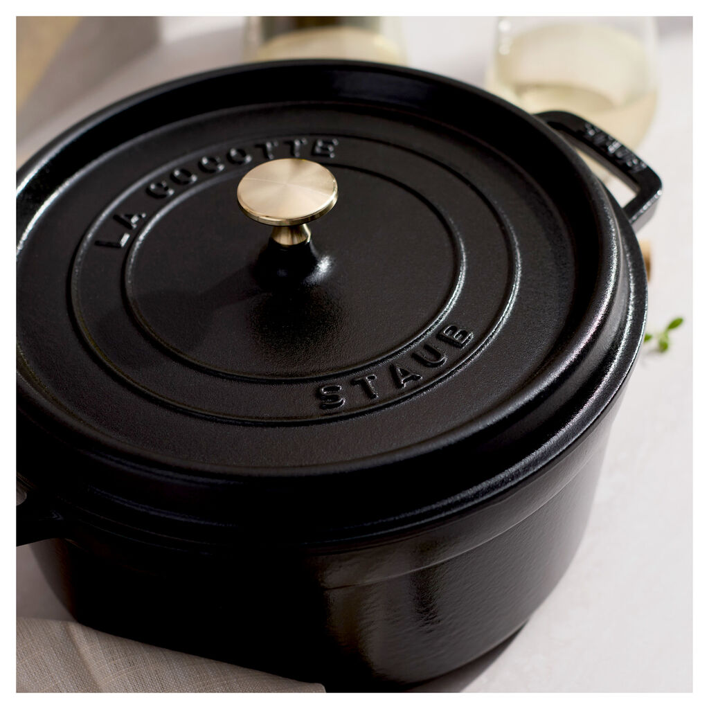 5.5 qt, Round, Dutch Oven, Matte Black,,large