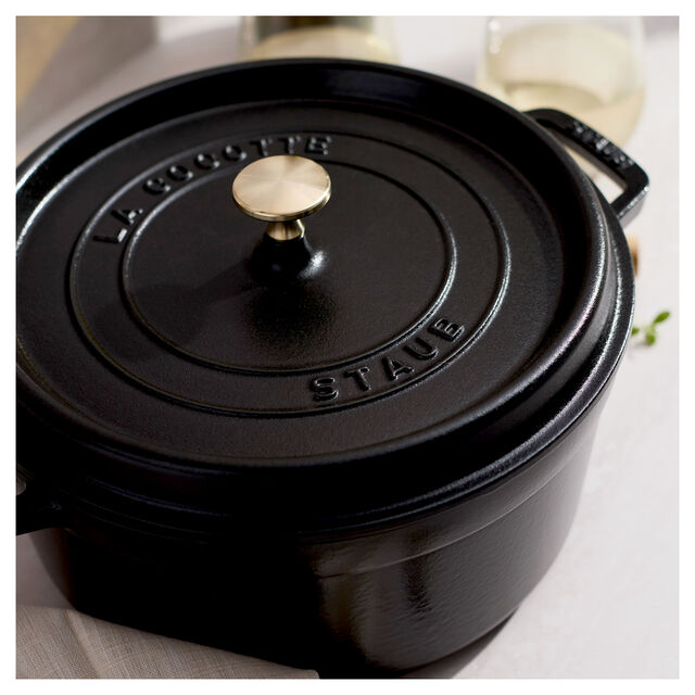 5.5 qt, Round, Dutch Oven, Matte Black,,large